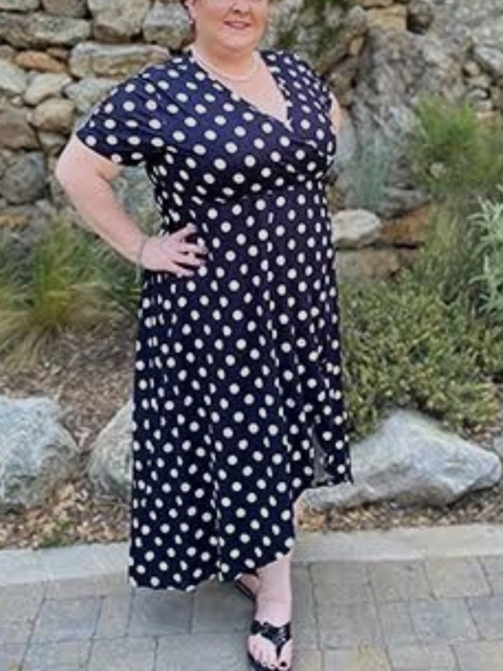 Black & White Polka Dot Wrap Maxi Dress